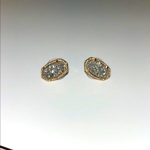 Silver Drusy Rose Gold Kendra Scott Earrings